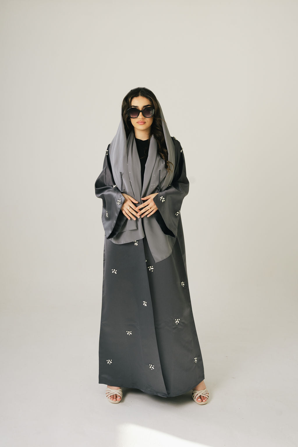 Blazer abaya in 'Steel'